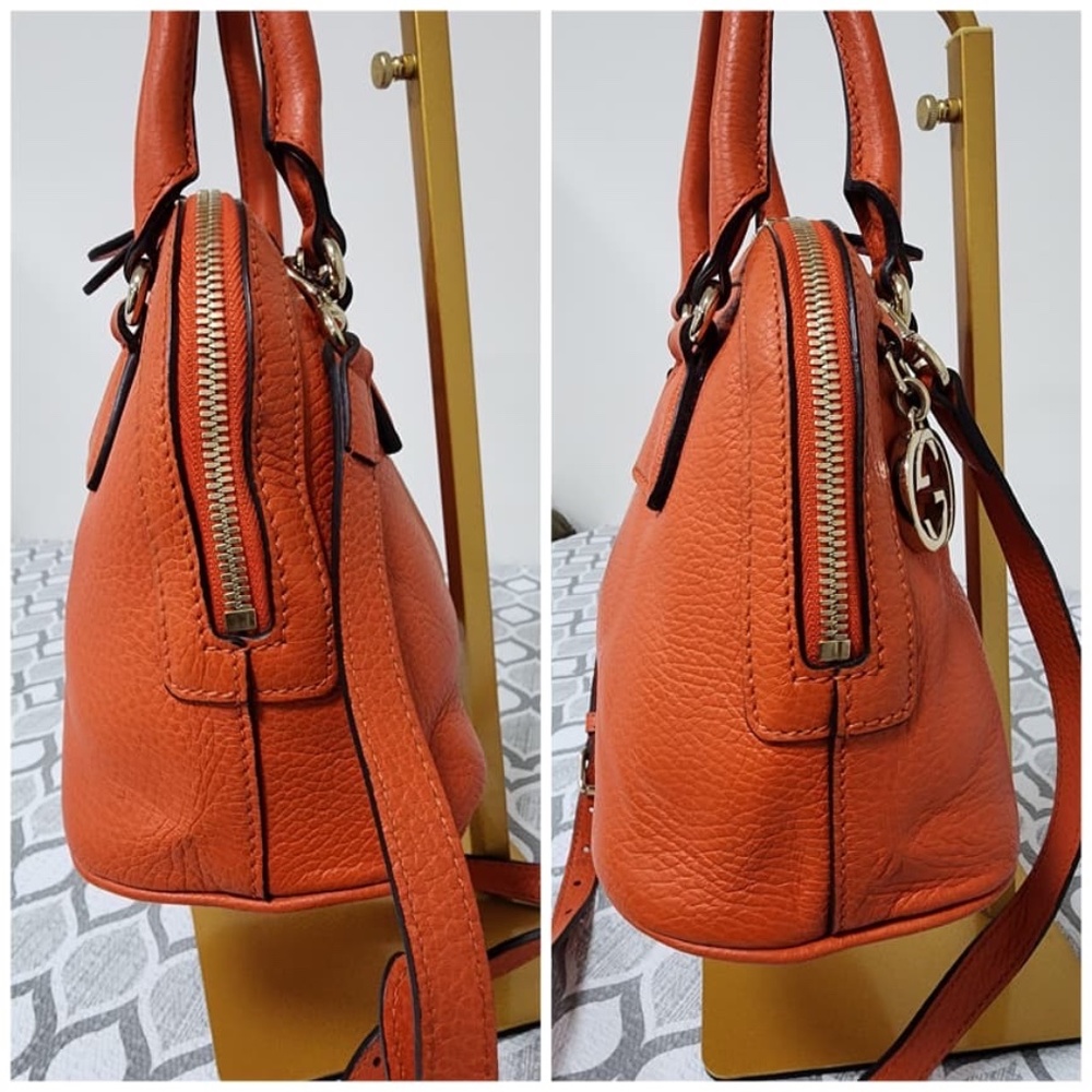 Authentic Gucci Mini Leather Interlocking G Dome … - image 6